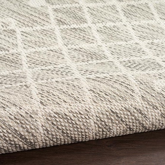 Nourison Positano Indoor/Outdoor Light Grey 9' x 12' Area Rug, Easy Cleaning, Non Shedding, Bed Room, Living Room, Dining Room, Backyard, Deck, Patio (9x12)