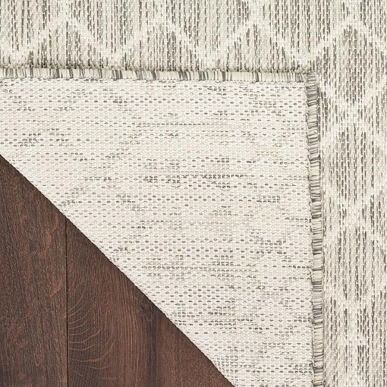 Nourison Positano Indoor/Outdoor Light Grey 9' x 12' Area Rug, Easy Cleaning, Non Shedding, Bed Room, Living Room, Dining Room, Backyard, Deck, Patio (9x12)