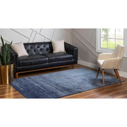 Del Mar Collection Area Rug - Jennifer (7' 10" x 11' Rectangle, Blue/ Navy Blue)