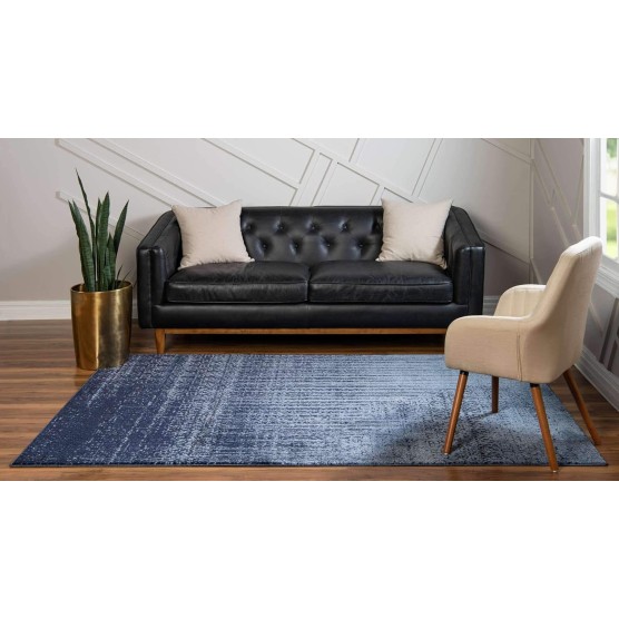 Del Mar Collection Area Rug - Jennifer (7' 10" x 11' Rectangle, Blue/ Navy Blue)