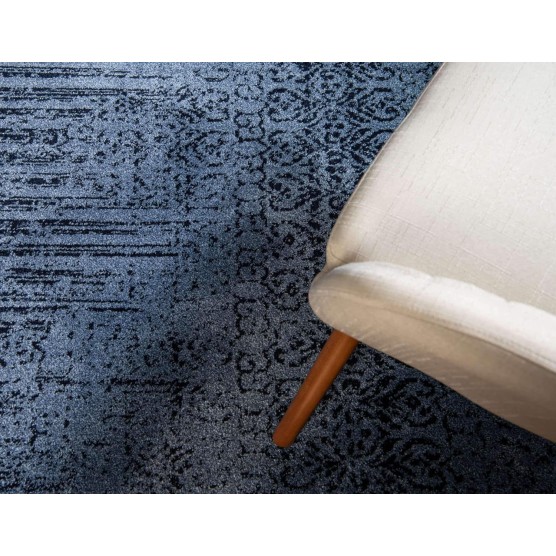 Del Mar Collection Area Rug - Jennifer (7' 10" x 11' Rectangle, Blue/ Navy Blue)